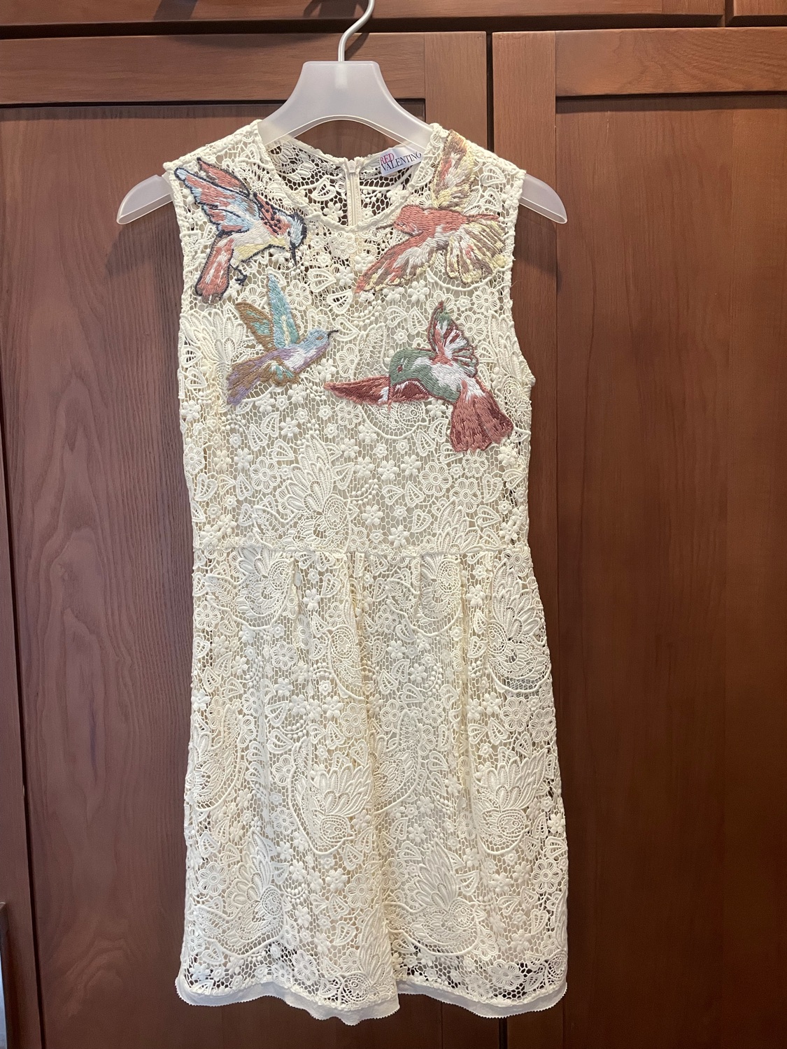 Red valentino macrame dress sales