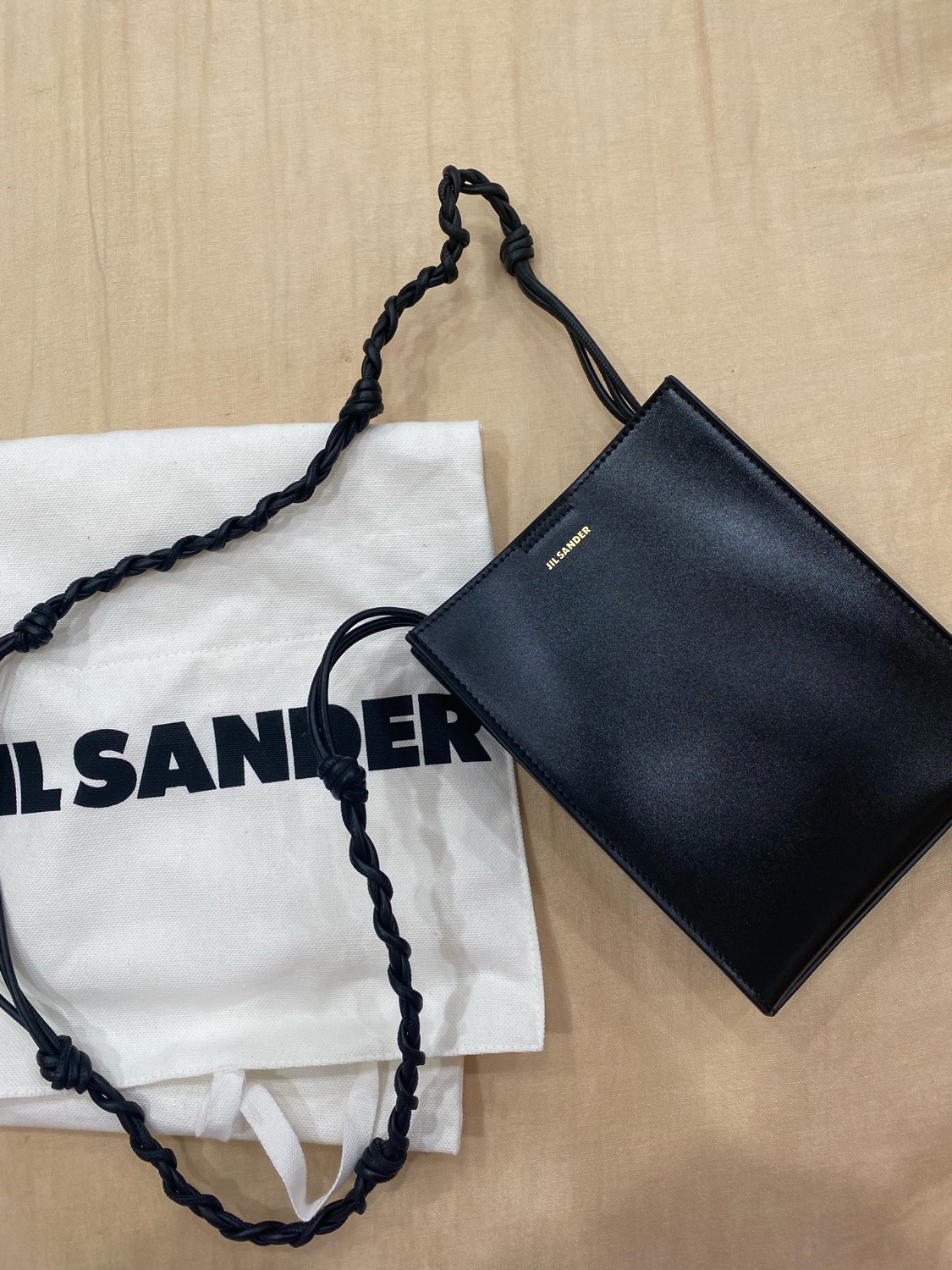 ★JIL SANDER TANGLE SMALL BAG Black Tangle small leather shoulder bag | JIL SANDER | NET-A