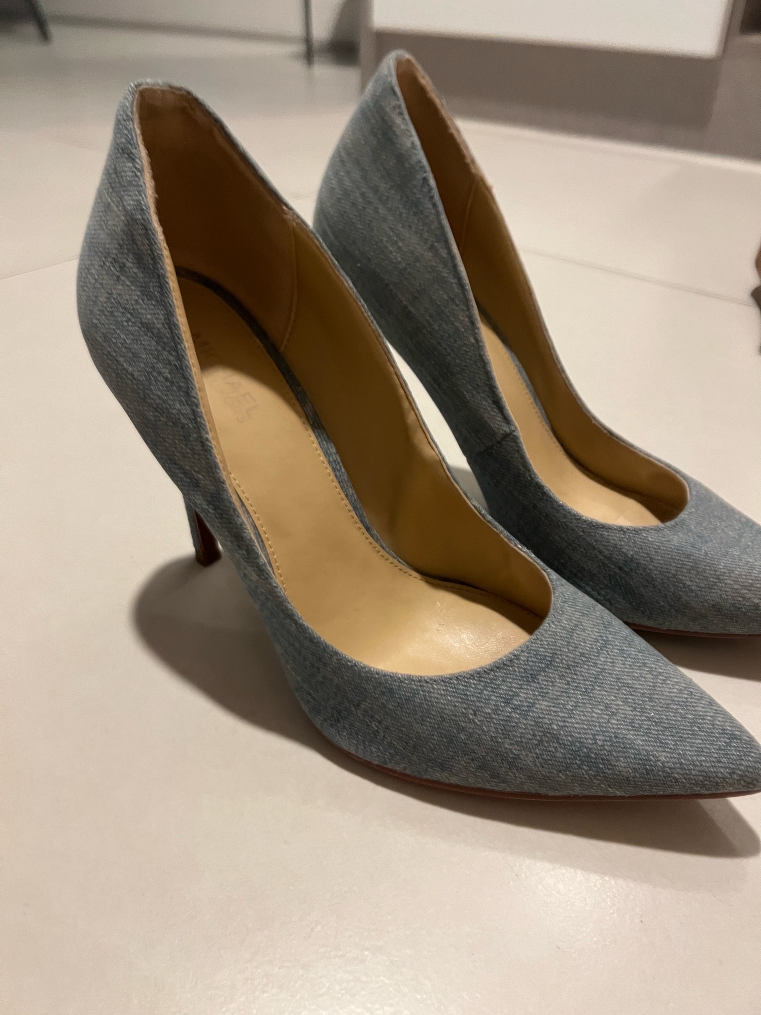 Michael kors denim heels online