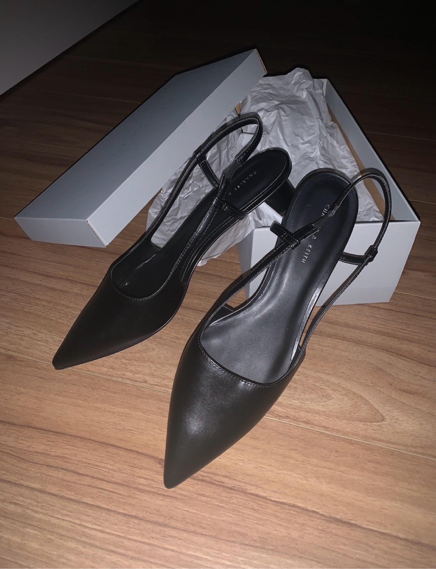Charles & Keith Cylindrical Black Shoes - RE.LOVED
