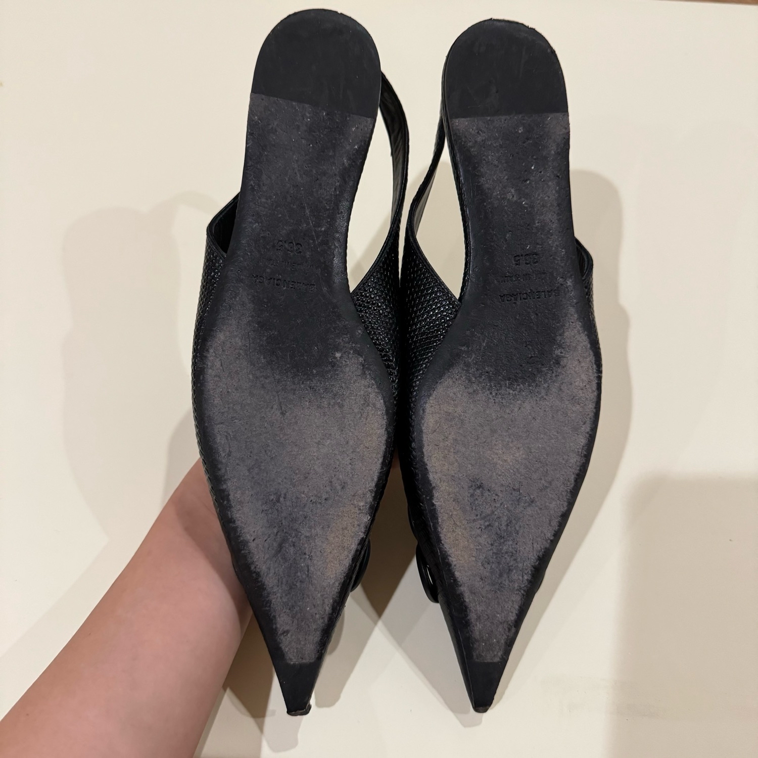 Balenciaga Black BB Slingback Flat shoes - RE.LOVED