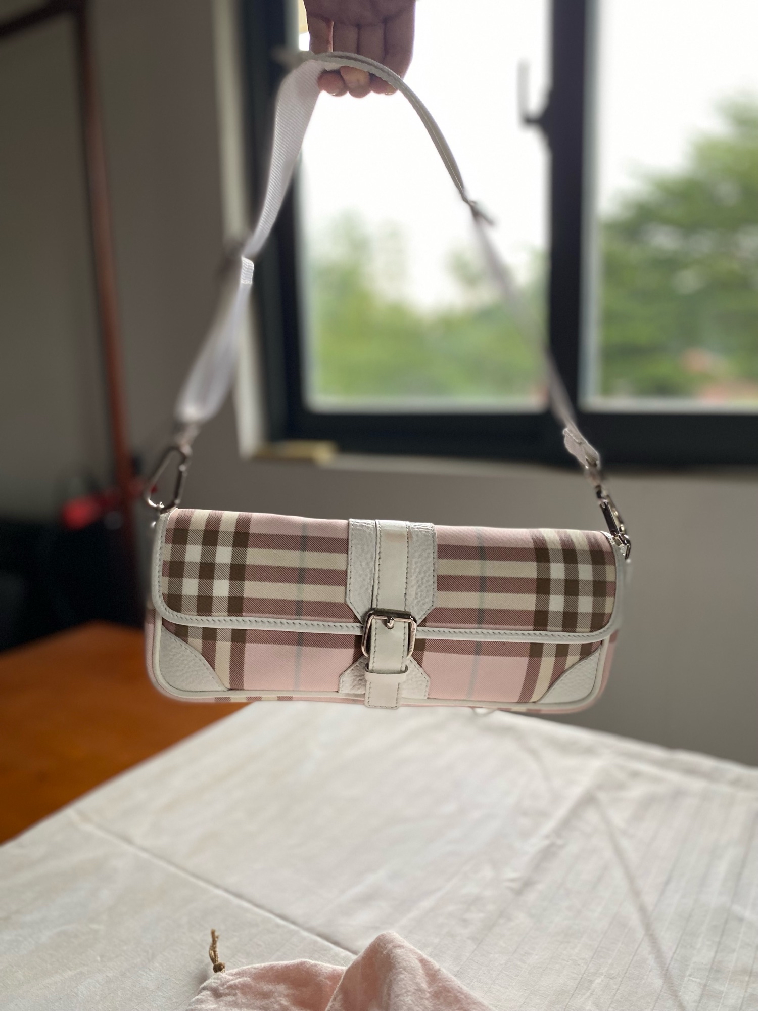 Burberry pink nova check bag best sale