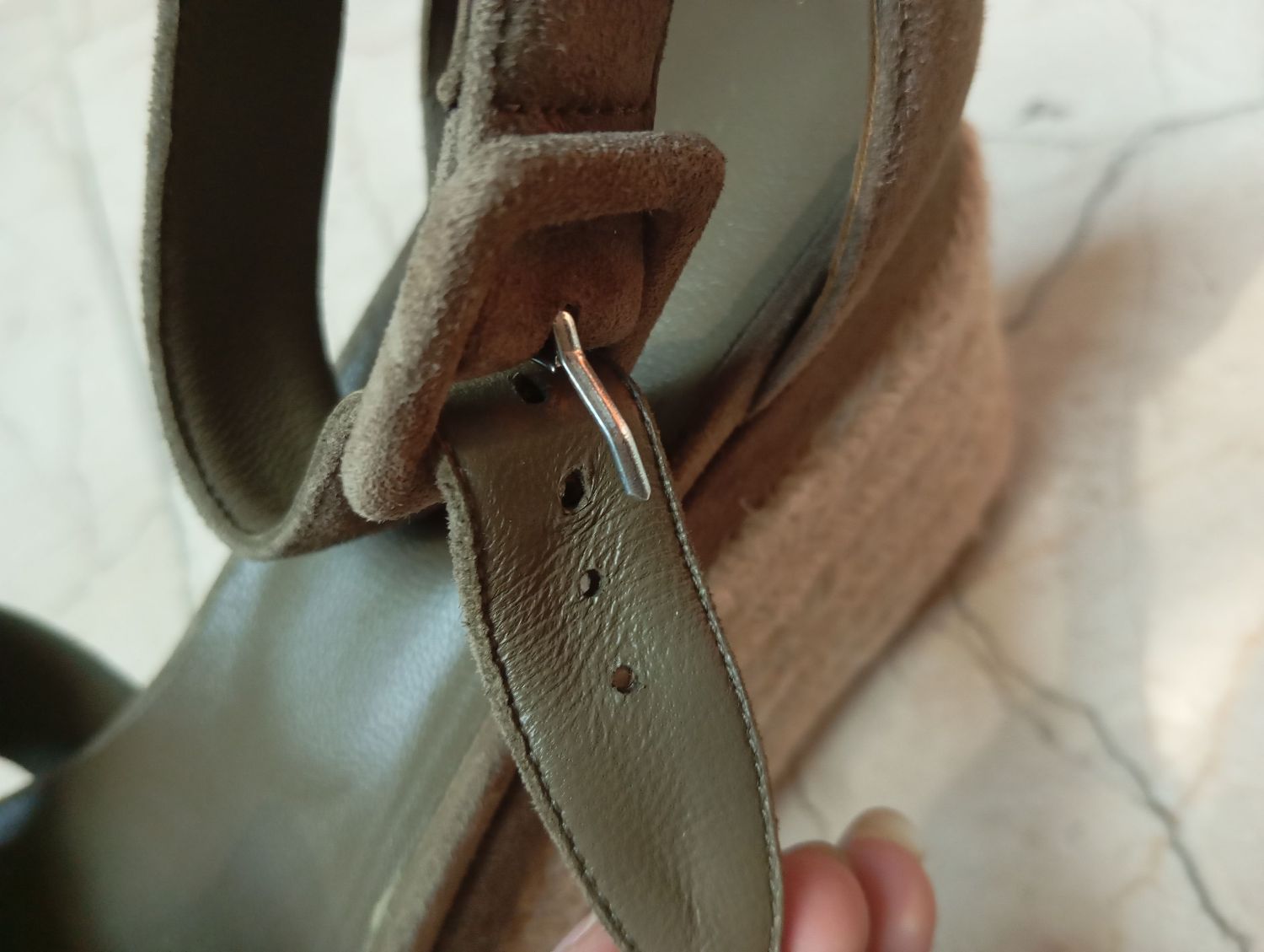 【大人グリーンで魅せる】HERMES Espadrillas HERMES Suede Goatskin Hilda 80 Sandals 37.5 Vert Electrique