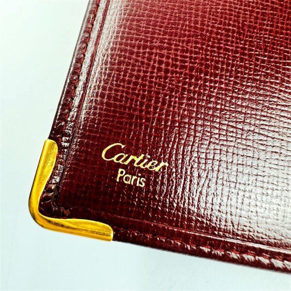 Cartier shops burgundy leather long bifold wallet