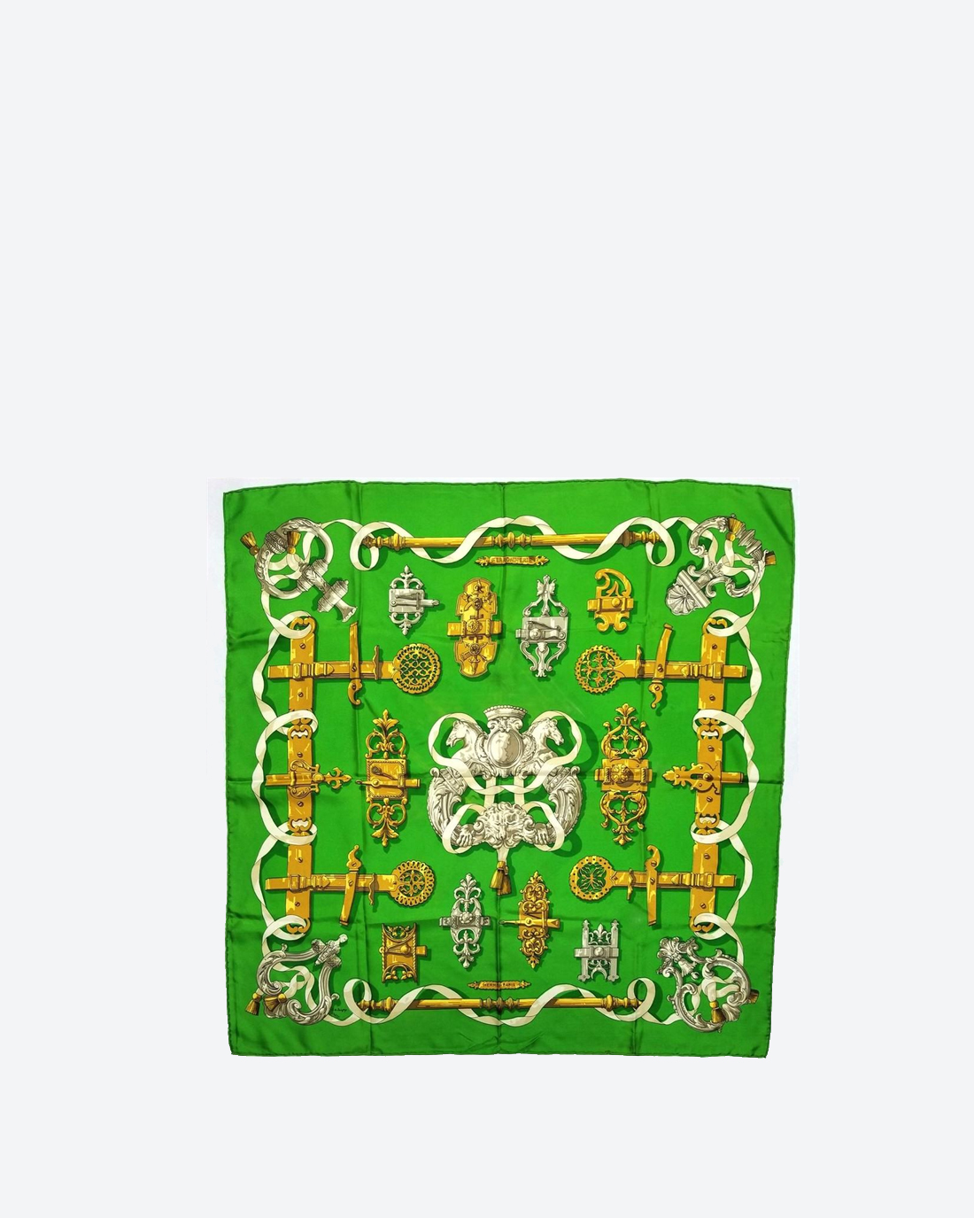Hermès Ferronnerie green scarf