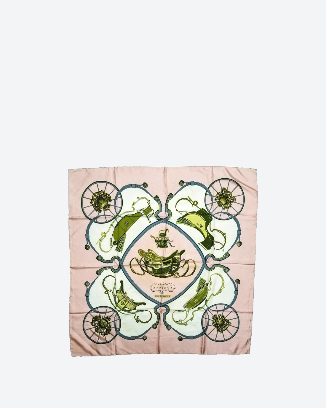 Hermès Carré Springs Ledoux pink scarf