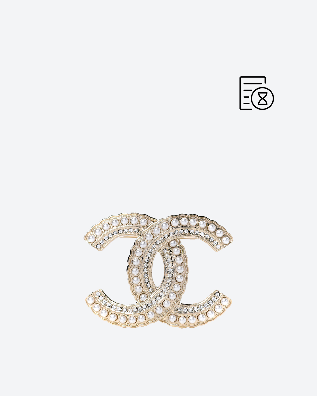 Chanel Big CC pearl brooche