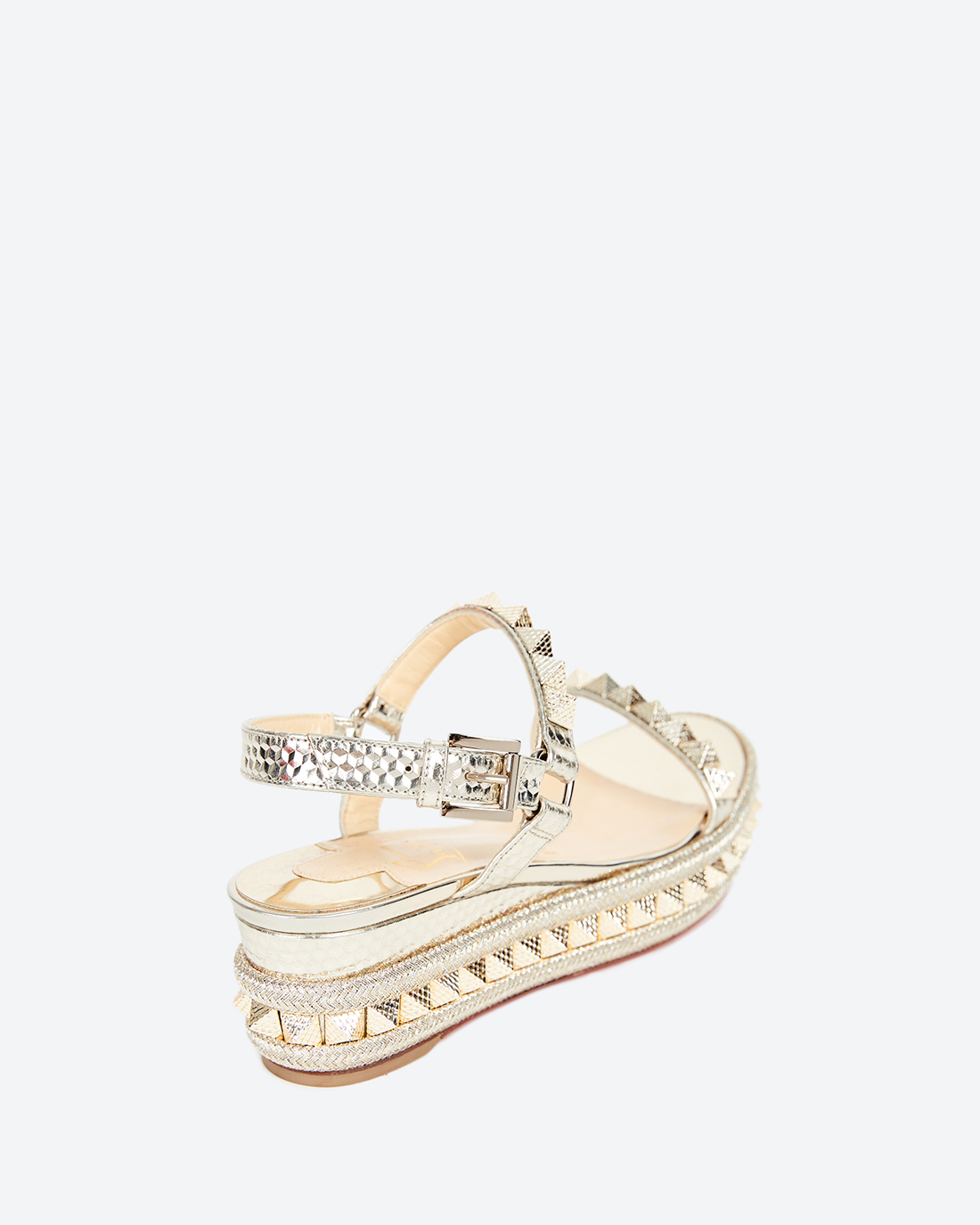 刺激的♪◇Pyraclou サンダル◇Christian Louboutin Pyraclou - 60 mm Espadrilles - Patent calf leather - Leche