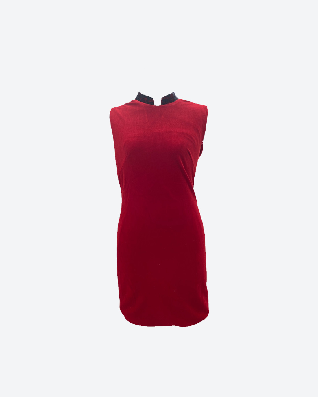 La Pham red velvet dress