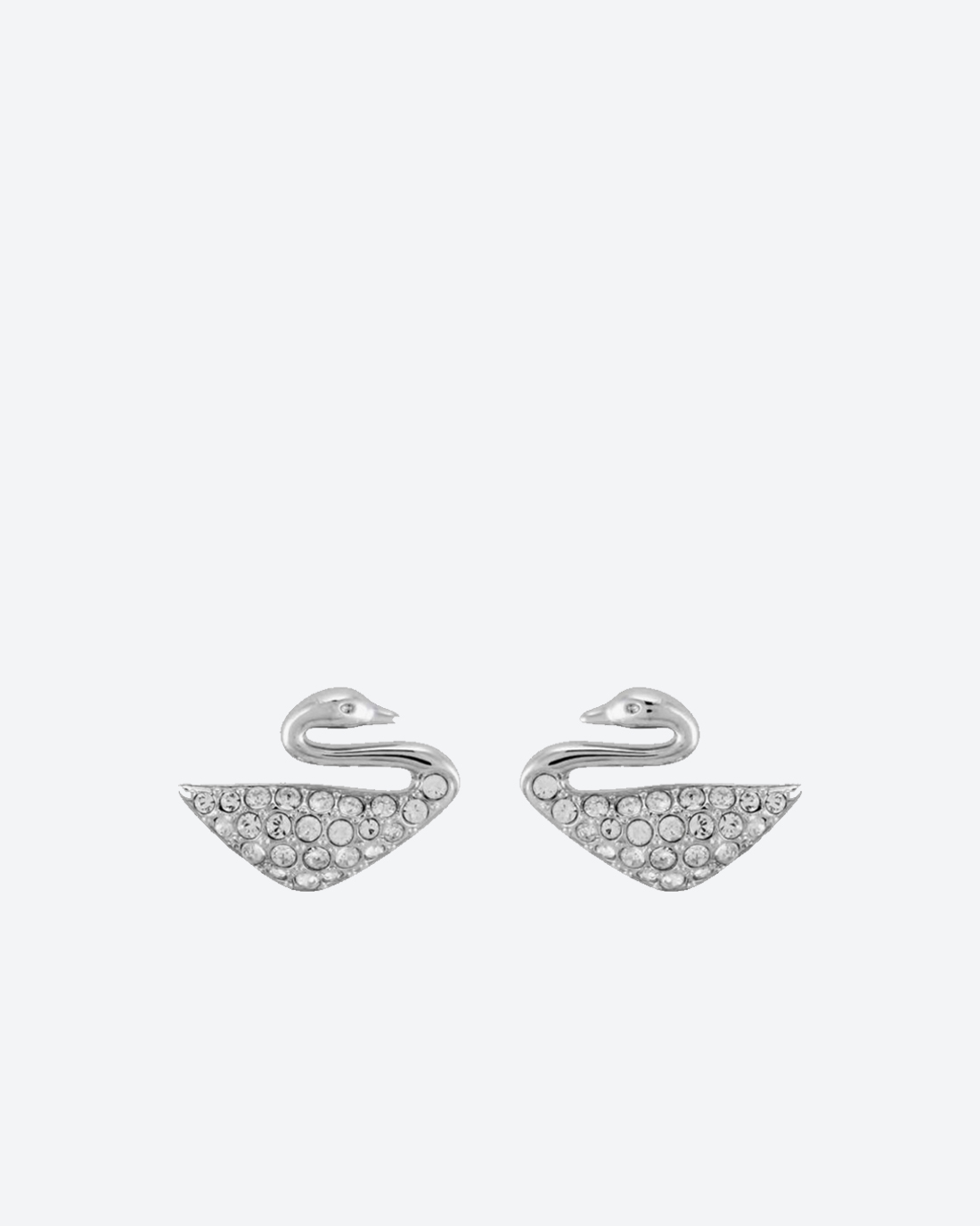 Swarovski Swan Pierced Silver Tone Earrings 1116357 Crystal