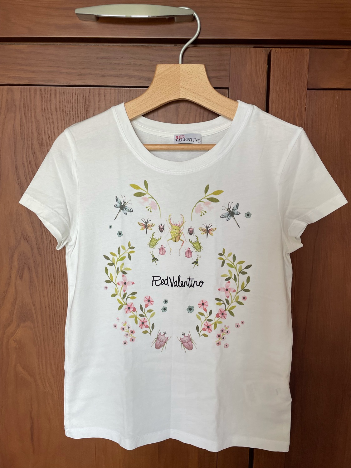 美品 RED VALENTINO Tシャツ Cotton T-shirt With Chez Valentino Print for Man in Red